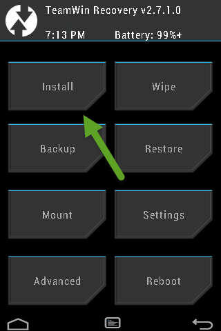 TWRP Recovery Screen
