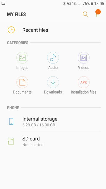 Samsung Galaxy J7 Prime Recent Files screen Mohamedovic