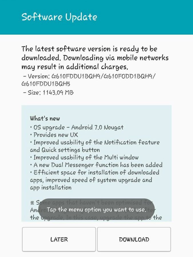 Samsung Galaxy J7 Prime update changelog Mohamedovic