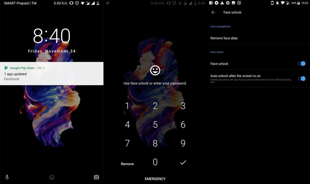 OnePlus 5 Android 8.0 Oreo Face Unlock Mohamedovic