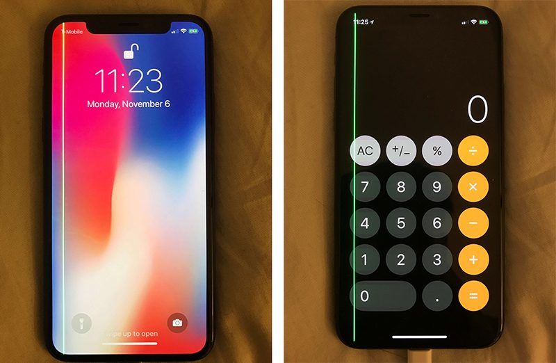 iPhone X green lines on display left side Mohamedovic
