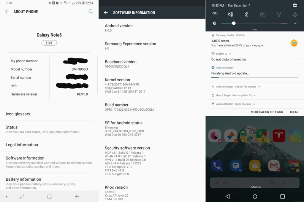 Android 8.0 Oreo Leaked OTA update for Samsung Galaxy Note 8 Mohamedovic