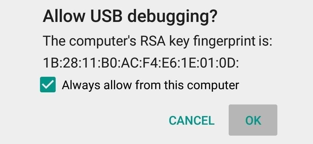 Allow USB Debugging connection Mohamedovic
