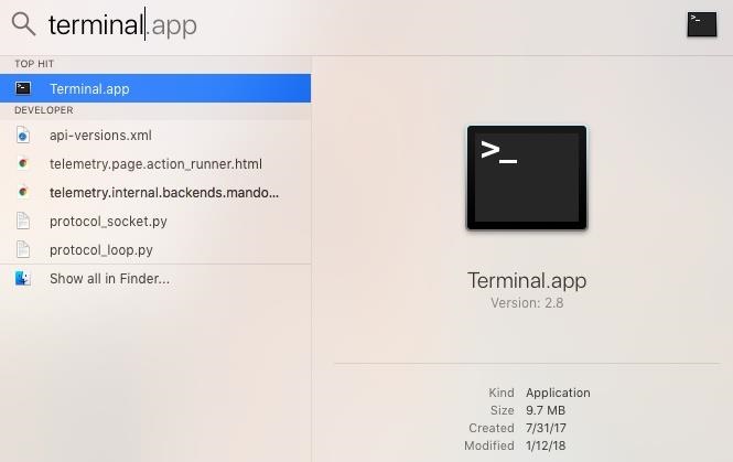 Open Terminal app on Mac Mohamedovic