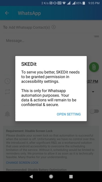 Automate WhatsApp Messages using SKEDit Mohamedovic 02