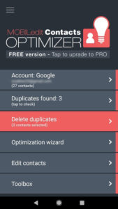 Manage your contacts with Contacts Optimizer Mohamedovic 03