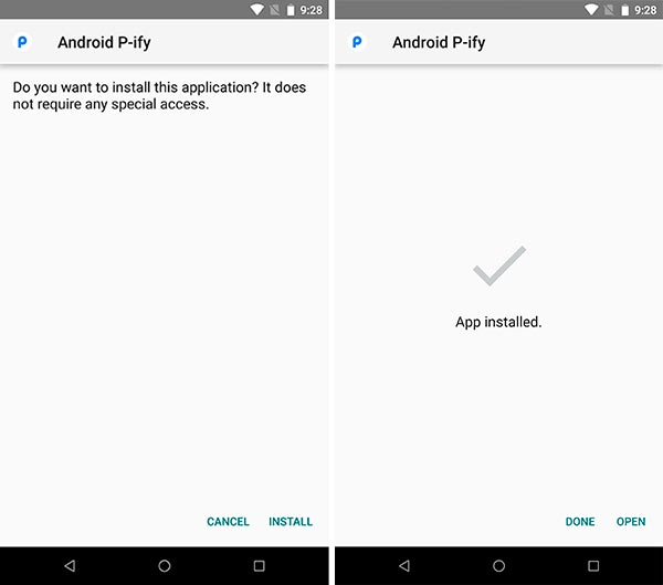 Install Android P ify Xposed Module