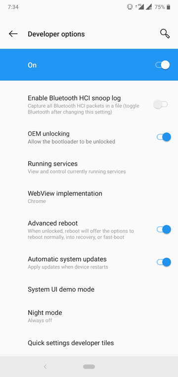 OnePlus 6T Advanced Reboot