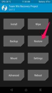 Restore NANDroid Backup via TWRP Recovery Mohamedovic 01