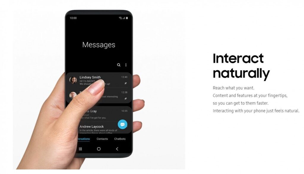 Samsung One UI Interaction and Information