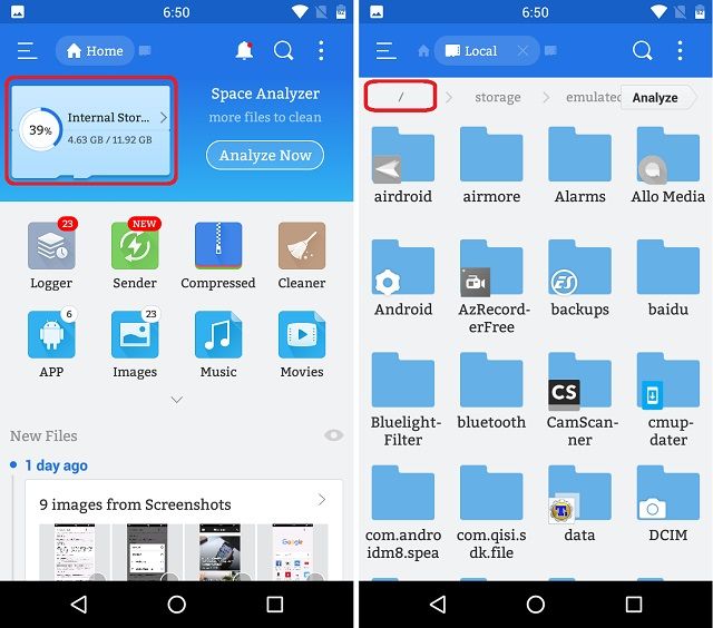 Access Root Folders via ES File Manager Mohamedovic