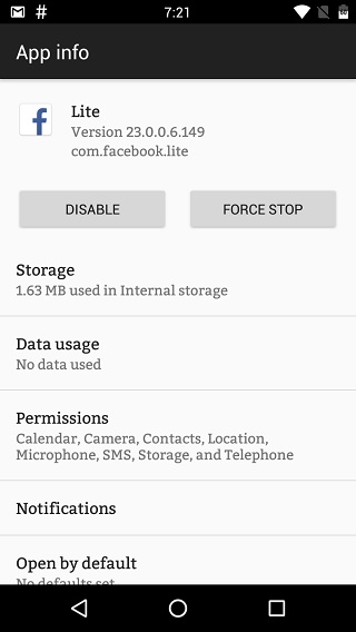 Facebook Lite app Converted to System App