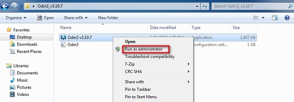 Open Odin3 As Administrator