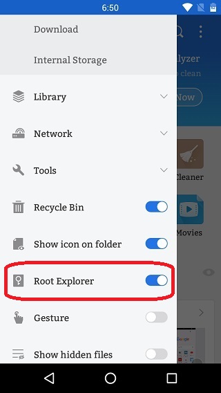 Root Explorer via ES File Manager Mohamedovic