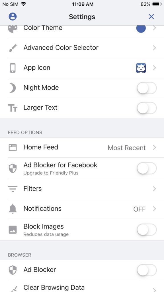 Disable Facebook Stories on iPhone using Friendly 01