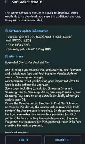 Galaxy J7 Prime 2018 Android Pie Update 02