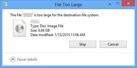 مشكلة File Is Too Large على الويندوز