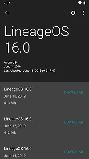 LineageOS 16 OTA Updater