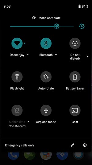 LineageOS 16 Quick Settings Panel