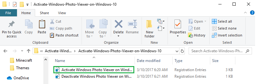 Activate Windows Photo Viewer on Windows 10 REG