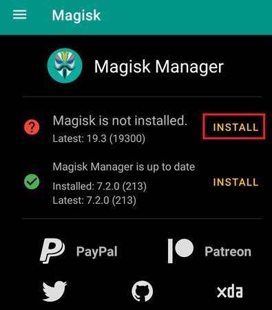 Install Magisk Manager on Galaxy M40