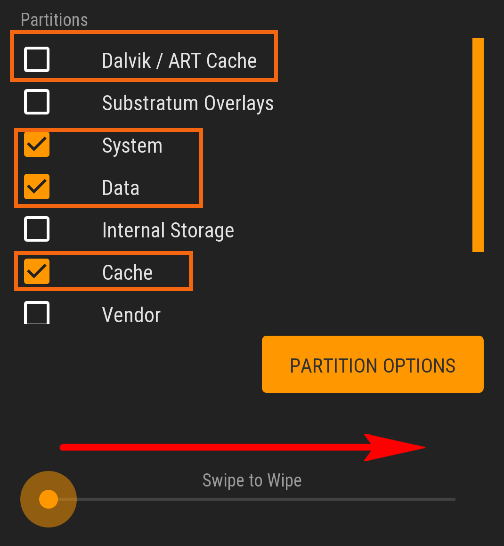 Wipe System using OrangeFox Custom Recovery 03
