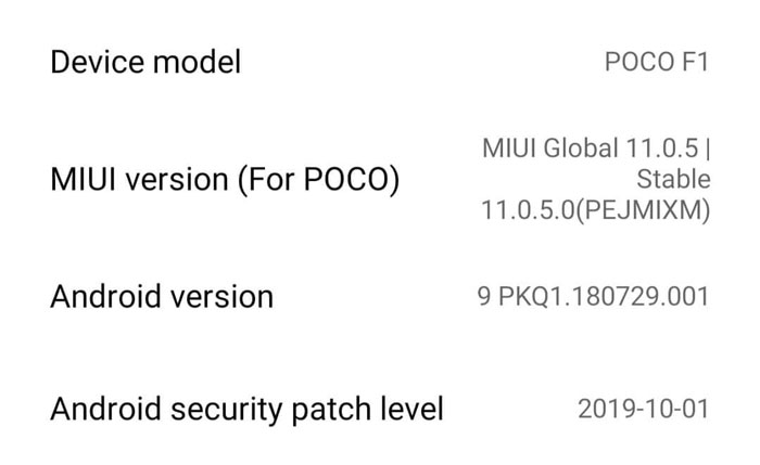 تحديث MIUI 11 هاتف Poco F1