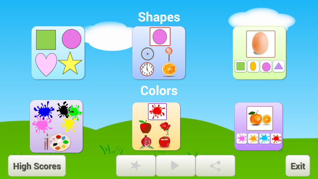 تطبيق Colors and Shapes أحد ألعاب تعليمية