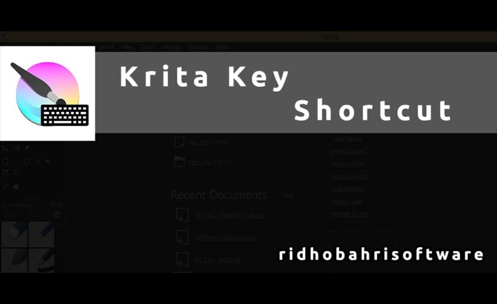 تطبيق Krita Key Shortcuts‏ أحد تطبيقات اختصارات البرامج