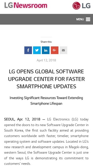 LG Software Upgrade Center