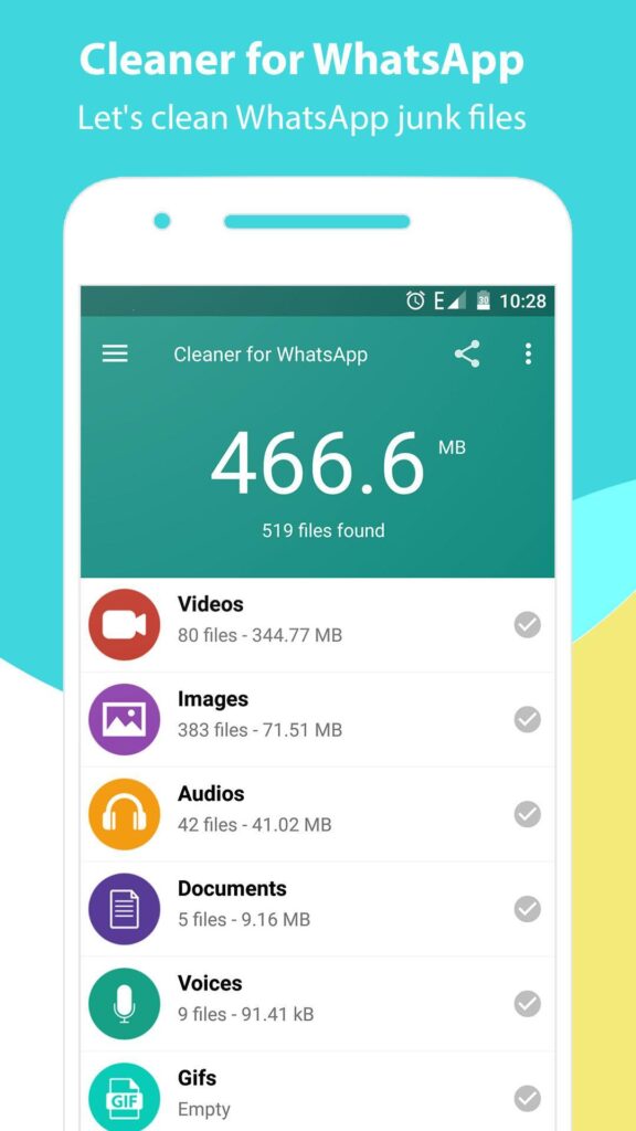 تطبيق Cleaner for WhatsApp أحد تطبيقات الواتساب
