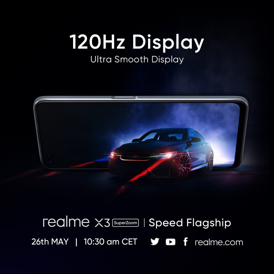 شاشة Realme X3 SuperZoom بمعدل تردد 120 هرتز