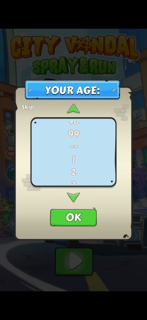 تحديد العمر في لعبة سيتي فاندال