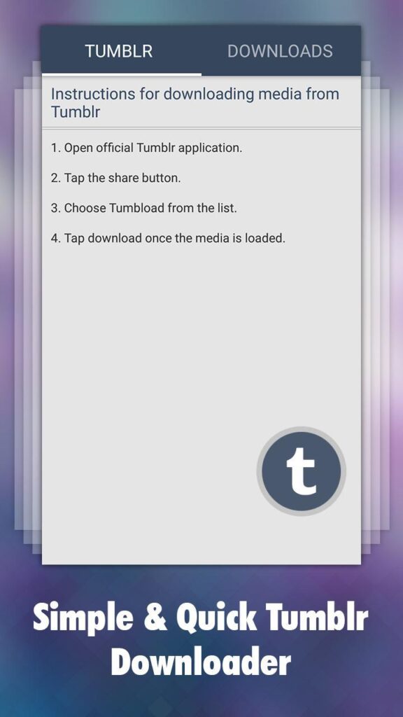 تطبيق Downloader for Tumblr