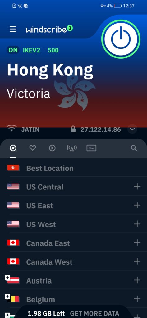 تطبيق Windscribe VPN 