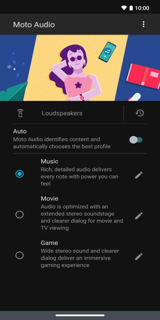 تطبيق Moto Audio‏ أحد برامج موتورولا