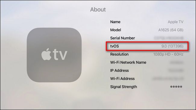 قراءة الرقم المصاحب ل tvOS لمعرفة رقم إصدار جهاز Apple TV