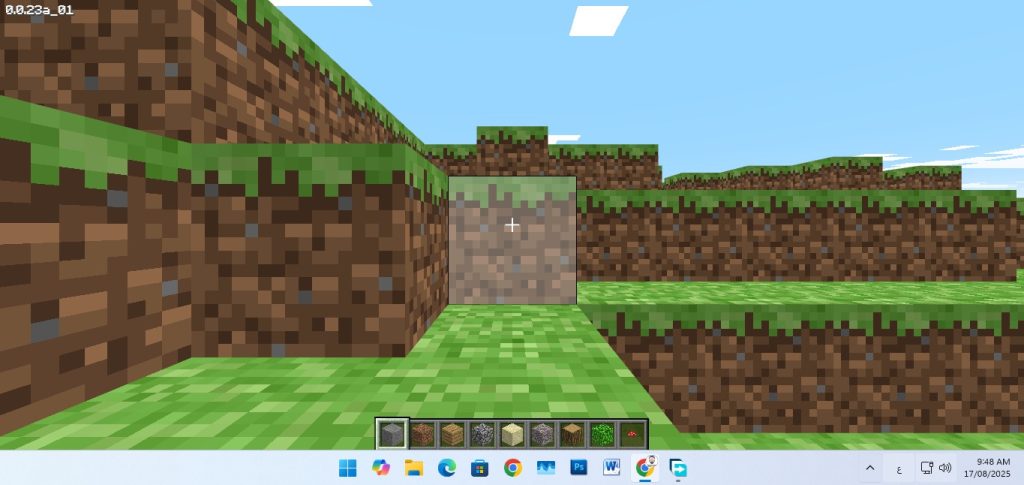 تشغيل لعبة ماين كرافت كلاسيك من المتصفح بدون تحميل