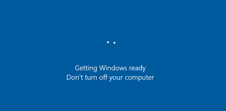 رسالة Getting Windows Ready