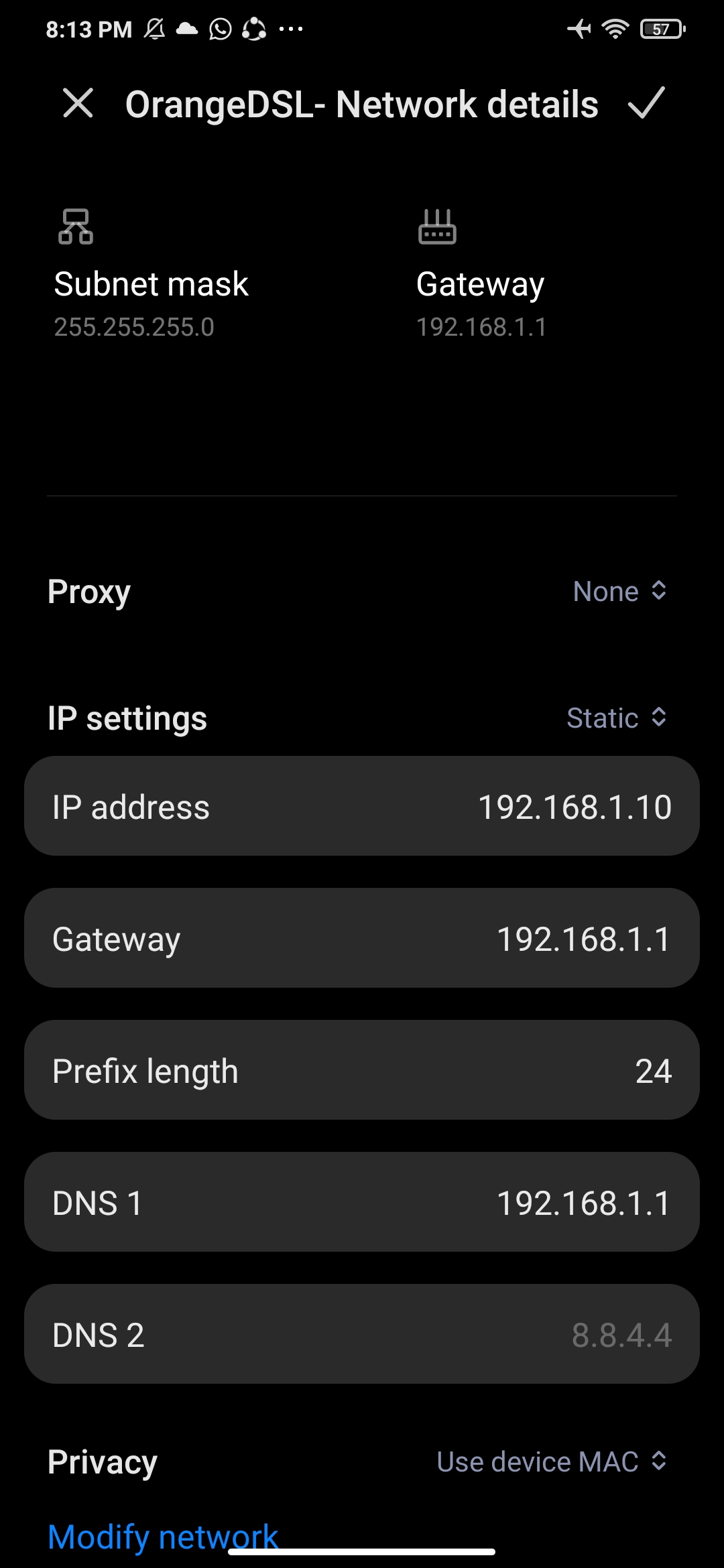 how to change dns wifi in android4