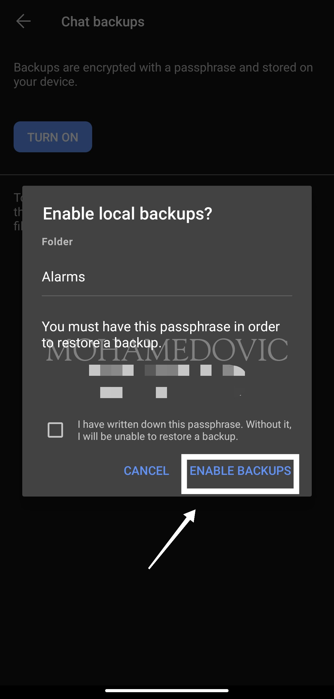 how to create backup and restore it in signal app mohamedovic 07