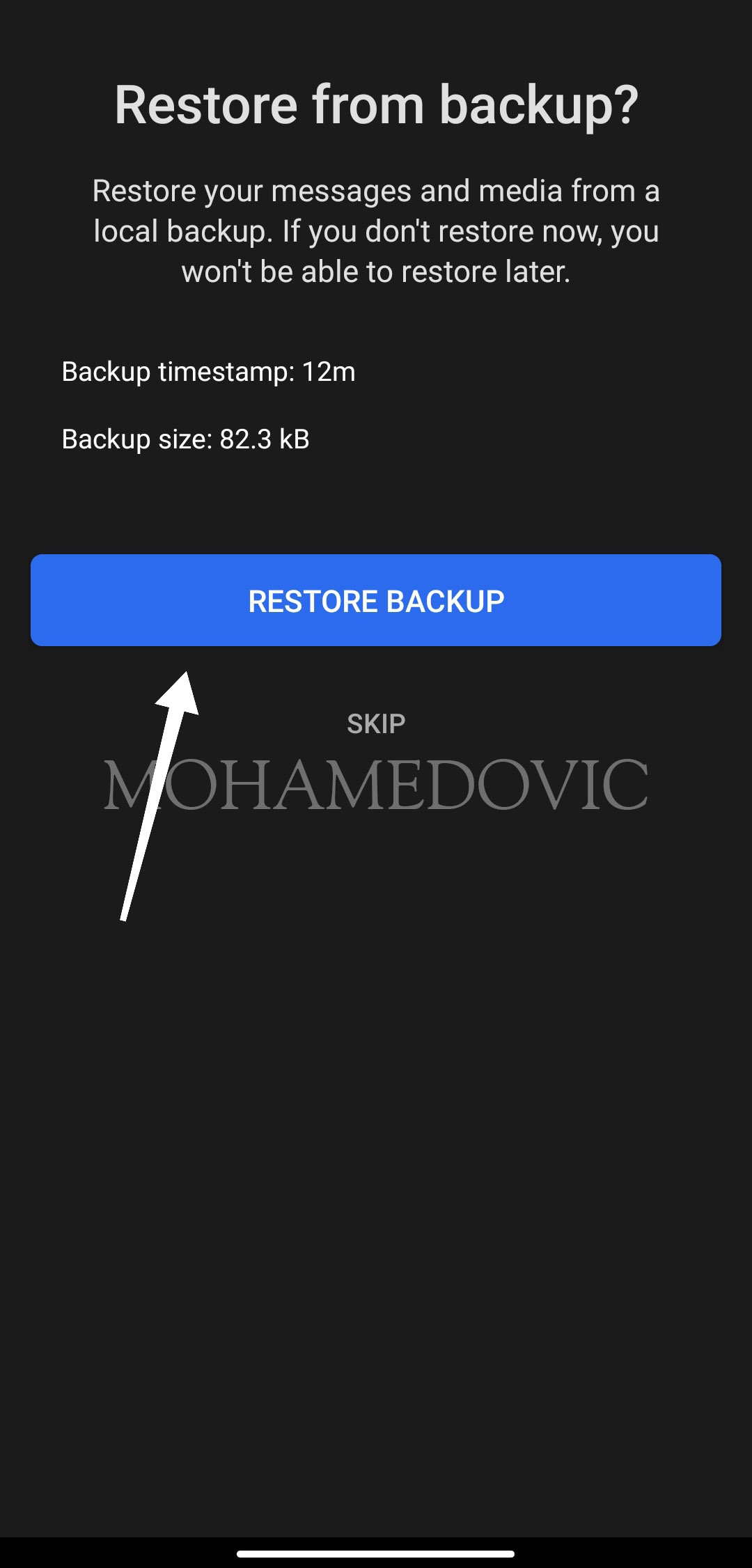 how to create backup and restore it in signal app mohamedovic 09
