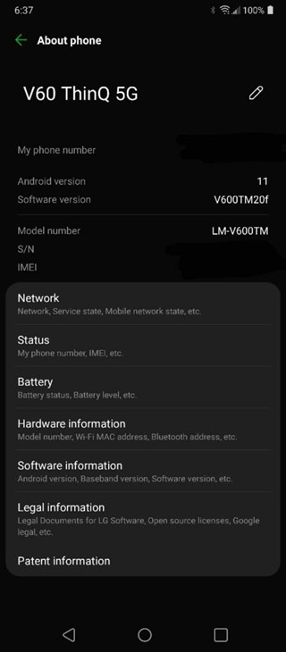 lg v60 thinq 5g android 11 t mobile usa