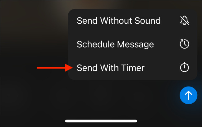 اختيار خيار Send with Timer