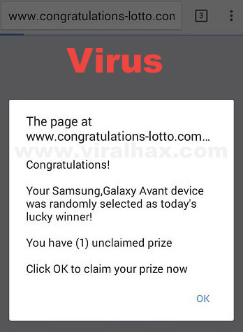 Congratulations you have won virus