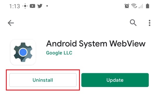 حذف Android System WebView من الهاتف