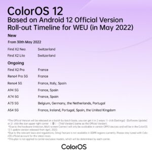 ColorOS 12 europe roadmap 1
