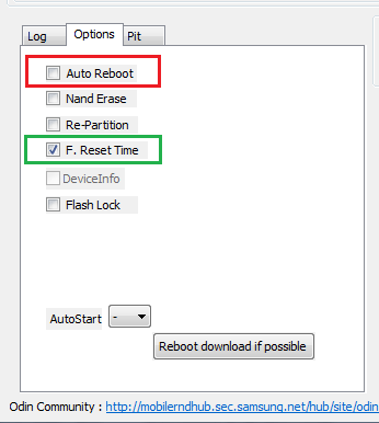 Disable Auto Reboot Option in Odin