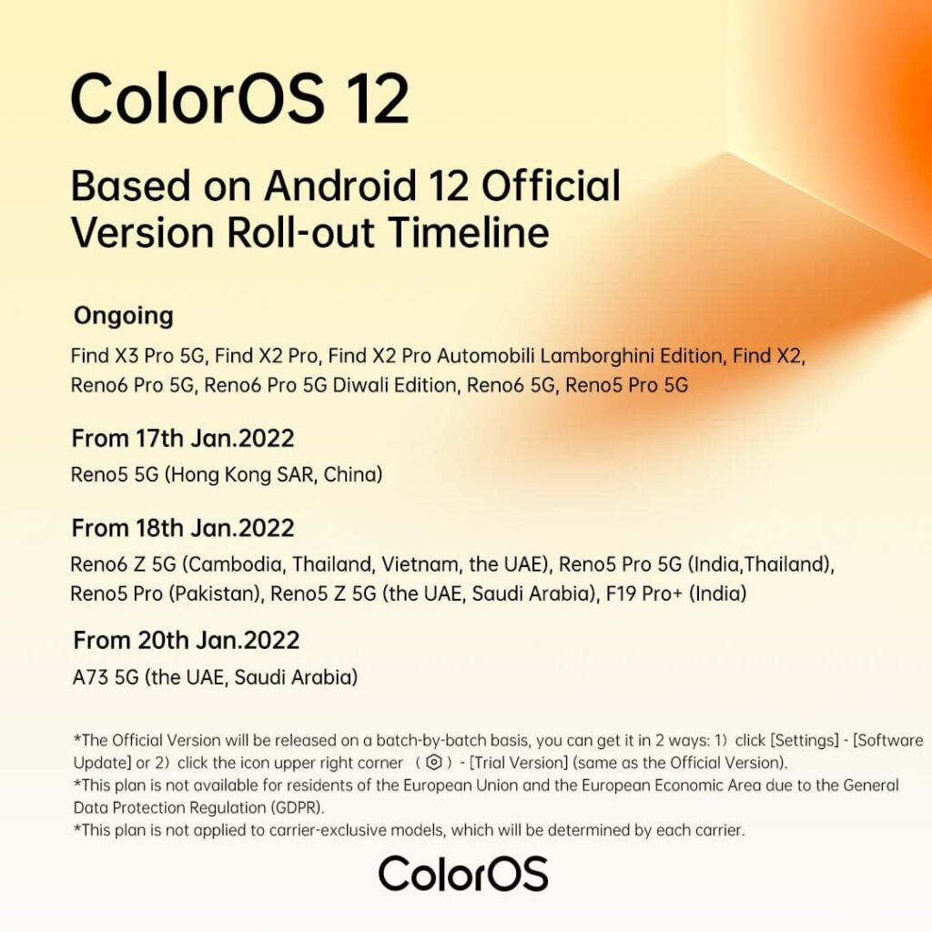 coloros 12 stable timeline