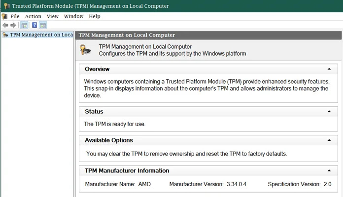 كيفية التأكد من رقم إصدار TPM في ويندوز